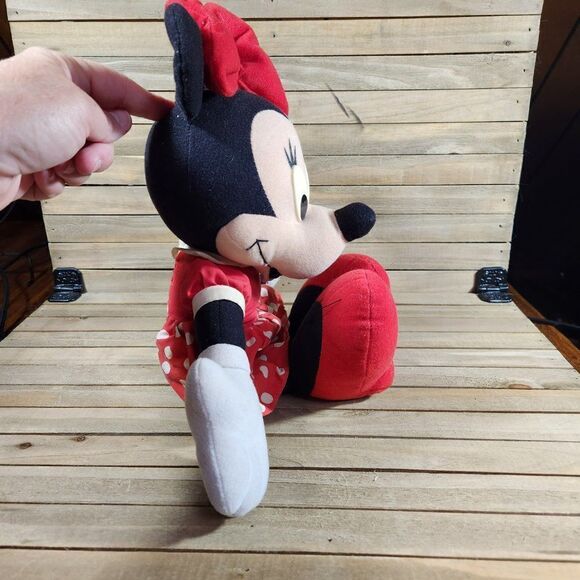 16" Talking Minnie Mouse Plush Spanish Version Red Bow Polka Dot Dress Red Shoes - Picture 5 of 5